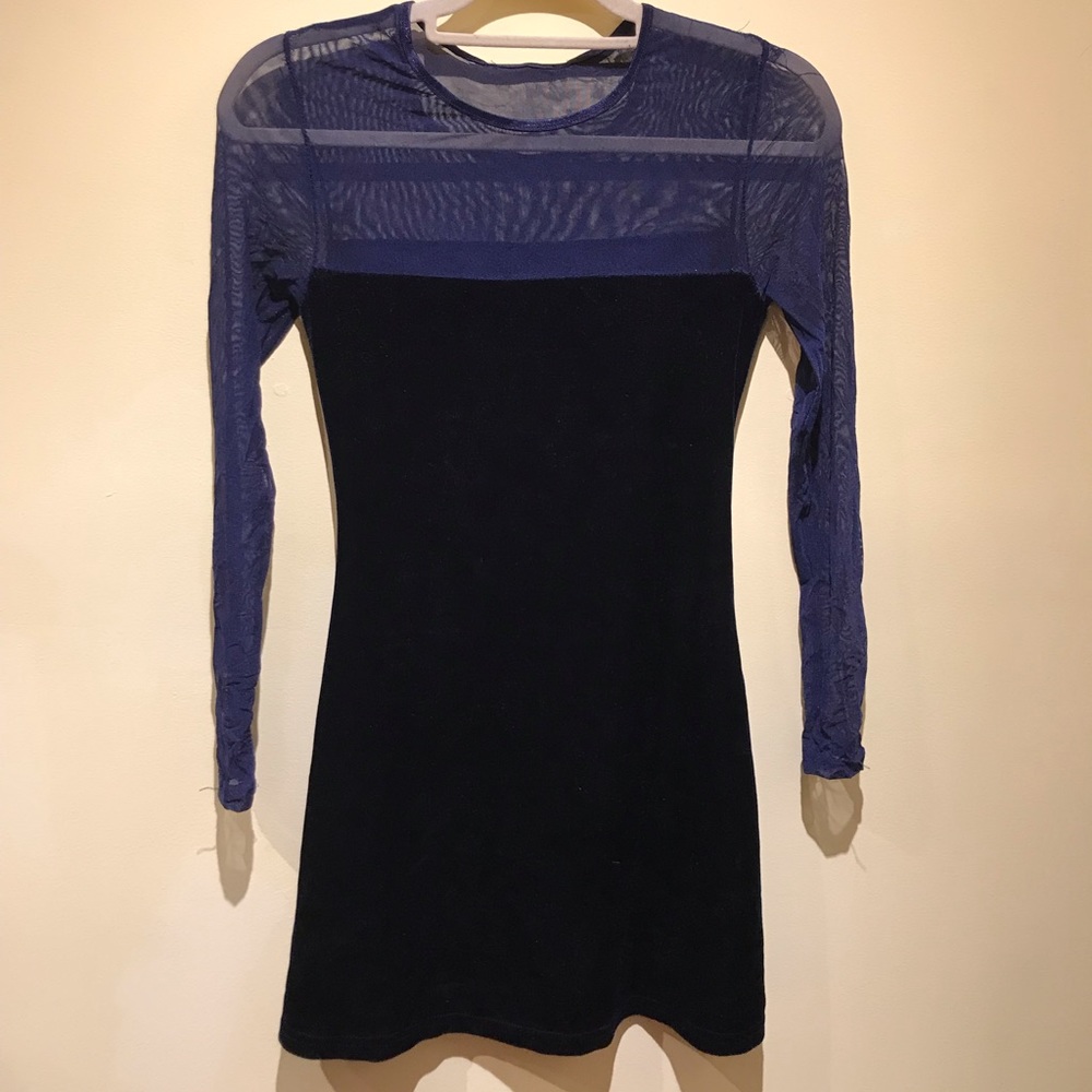 Blue Velvet Mini Dress